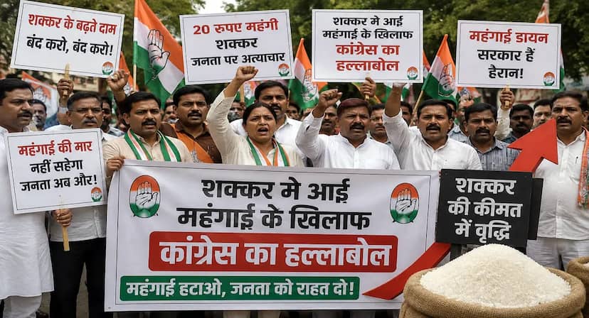 महंगाई के खिलाफ कांग्रेस का "कल" हल्लाबोल:इंदौर के 24 ब्लॉक में एक साथ प्रदर्शन