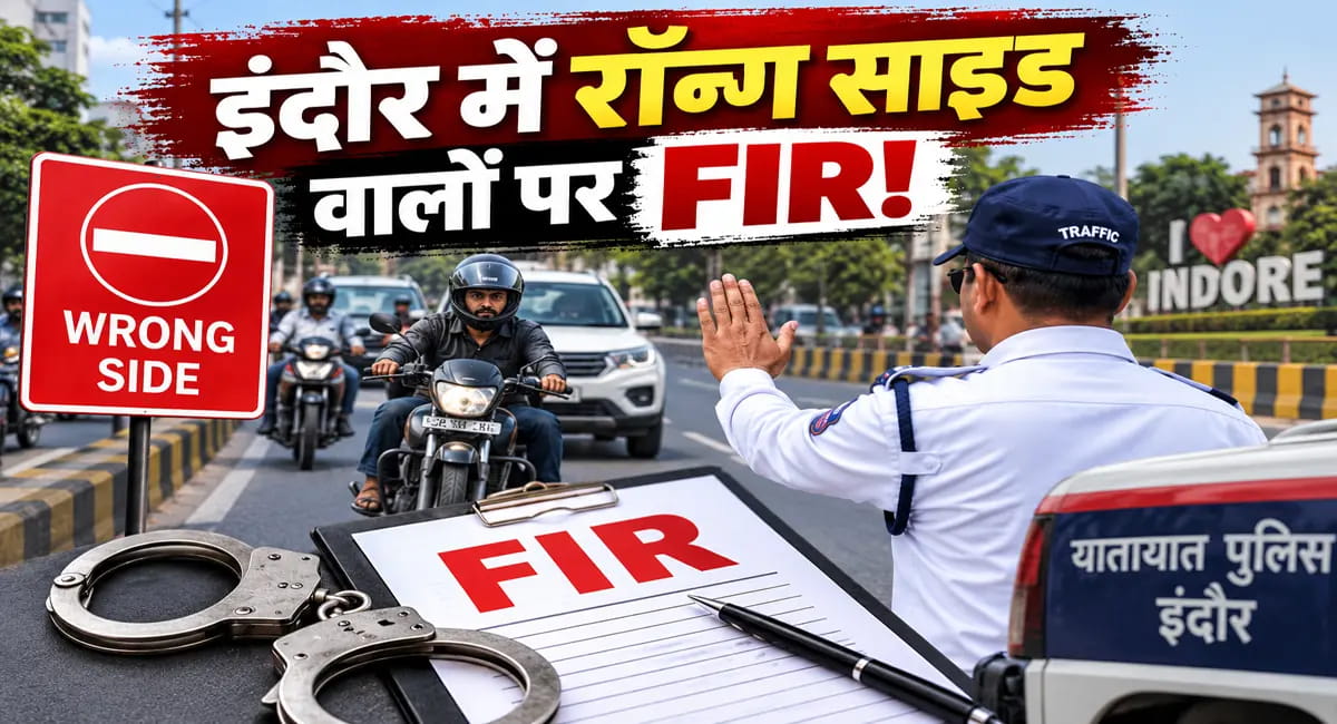 रॉन्ग साइड दौड़ाई गाड़ी तो सीधे थाने की बारी! इंदौर में 21 वाहन चालकों पर FIR