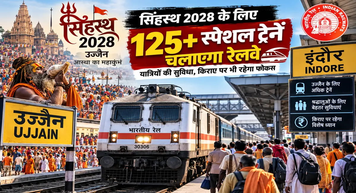 सिंहस्थ में रेल से ‘आस्था की रफ्तार’! उज्जैन के लिए 125+ स्पेशल ट्रेनें, किराए पर भी फोकस,स्टेशन पर चूहों की समस्या भी रडार पर, बढ़ेगा पेस्ट कंट्रोल