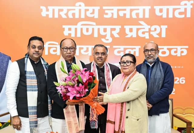 युमनाम खेमचंद सिंह चुने गए भाजपा विधायक दल के नेता, अब बनेगी सरकार