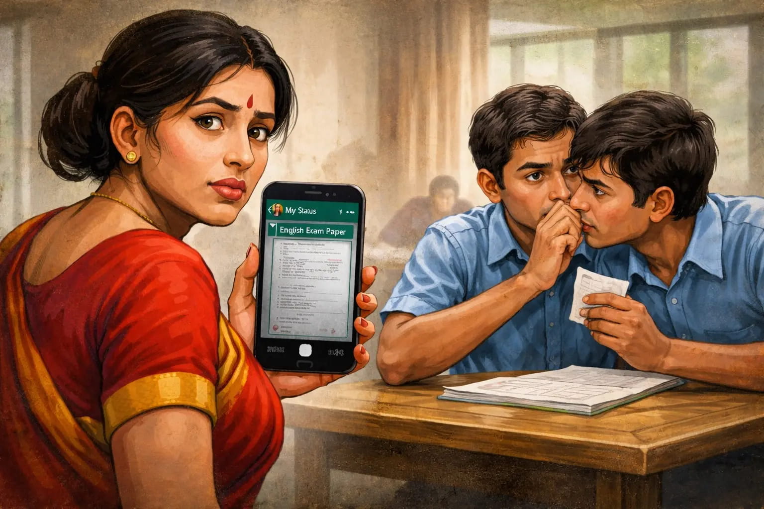 एमपी बोर्ड इंग्लिश का पेपर टीचर ने वाट्सऐप स्टेटस पर लगाया, सस्पेंड