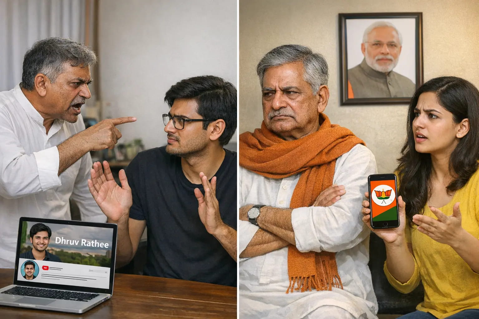 ध्रुव राठी ने कराया पिता-पुत्र में अलगाव तो पीएम के लिए बेटी से नाराज हो गए पिता