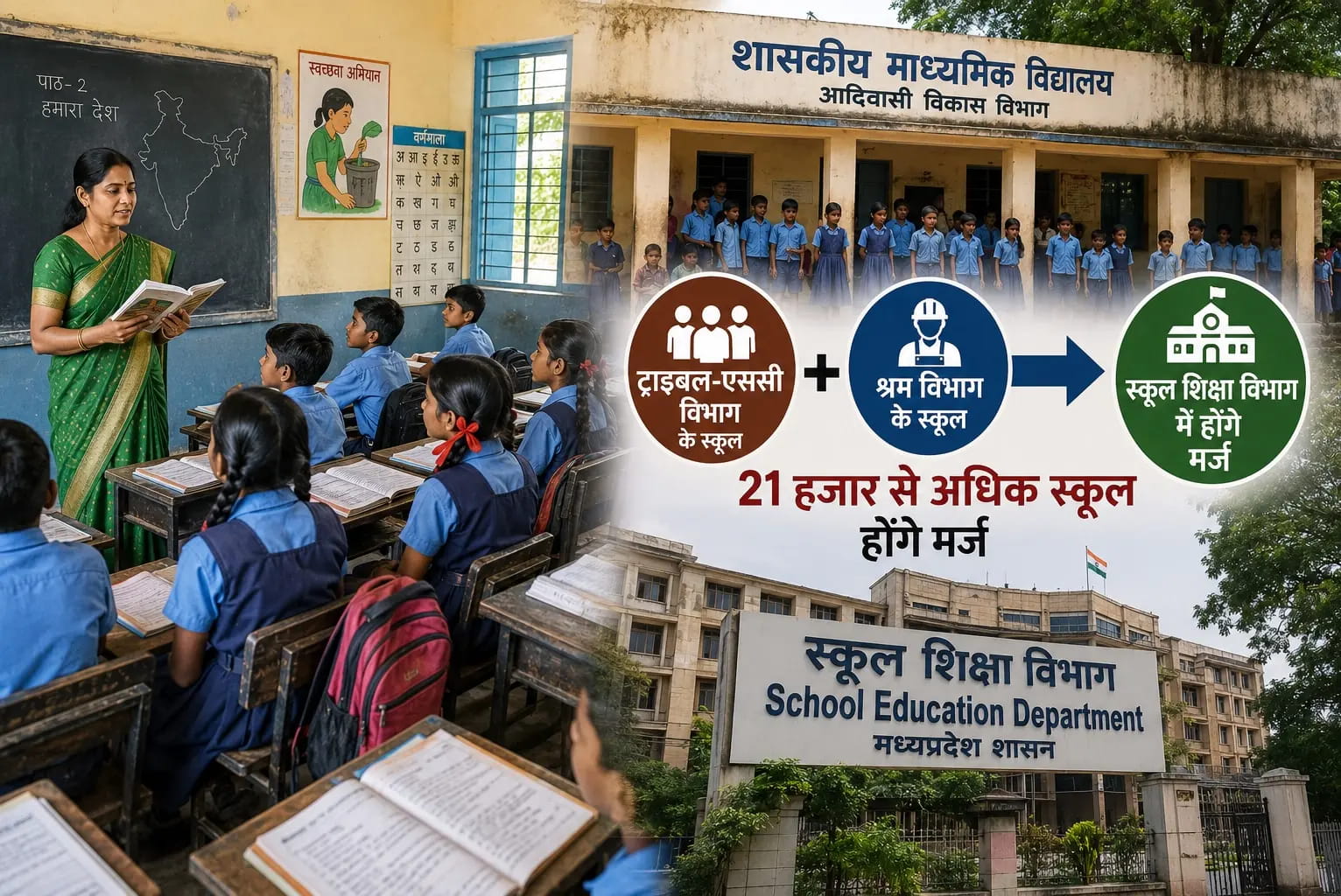 स्कूल शिक्षा विभाग में ट्राइबल-एससी और श्रम विभाग के 21 हजार स्कूल मर्ज करने की तैयारी