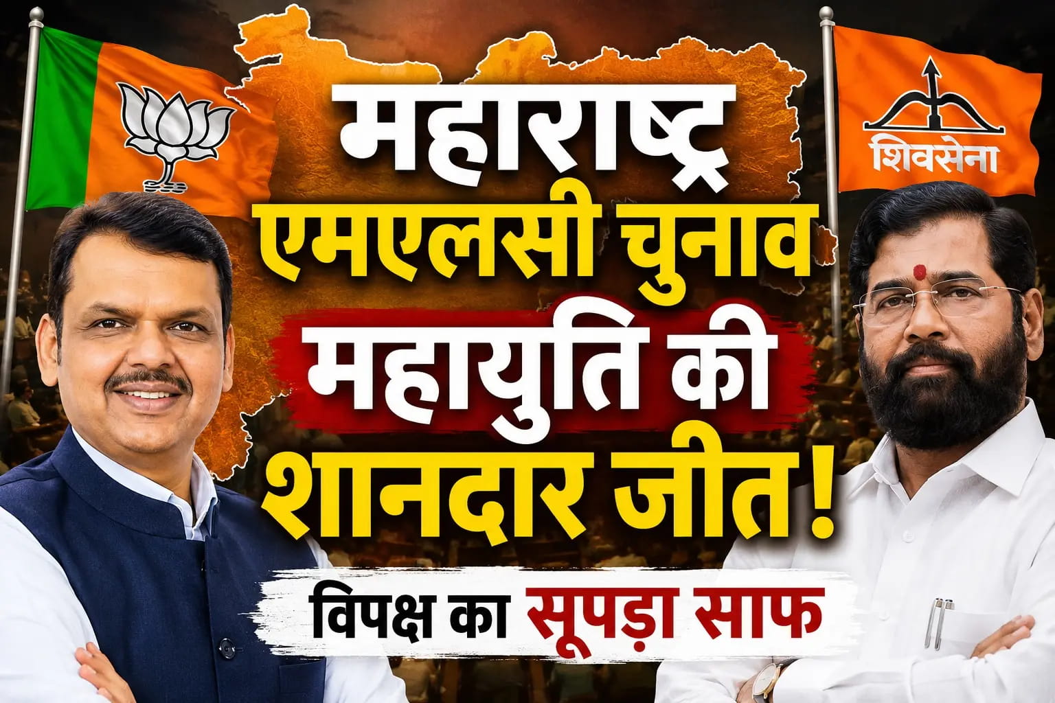 महायुति ने लहराया जीत का परचम, उद्धव-पवार गुट और कांग्रेस को नहीं मिली एक भी सीट