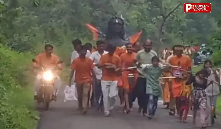 नाग पंचमी पर घंसौर में निकली भव्य सनातन कांवड़ यात्रा, नर्मदा का पवित्र जल लेकर श्रद्धालु श्री राम मंदिर