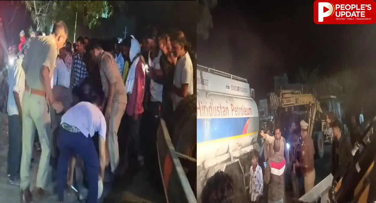 प्याज लदा ट्रक बाइकों पर पलटा, पारिवारिक कार्यक्रम से लौट रहे तीन युवकों की मौत