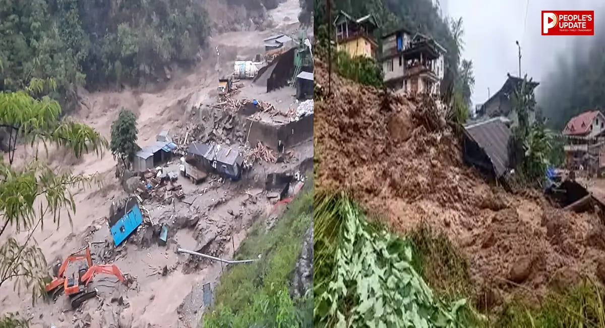 सिक्किम में लैंडस्लाइड का खौफनाक मंजर, पहाड़ी से गांव की तरफ बहता दिखा मलबा..!