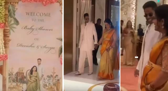मुंबई में आयोजित किया बेबी शॉवर इवेंट, चश्मा पहन पत्नी संग मारी ग्लैमरेस एंट्री