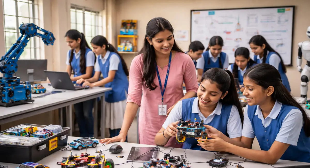 छात्राएं सीखेंगी रोबोटिक्स, शारदा कन्या स्कूल में बनेगी रोबोटिक लैब