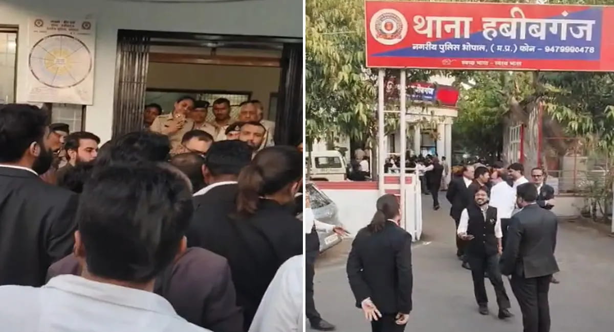 हबीबगंज थाने में वकीलों का घेराव, होटल के खिलाफ बासी सब्जी की शिकायत की थी, पुलिस ने वकील पर ही कर दी FIR