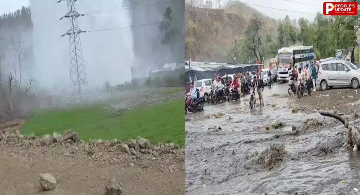महू में फटी नर्मदा-क्षिप्रा पाइपलाइन, 150 फीट ऊंचा पानी का फव्वारा; घरों में घुसा पानी