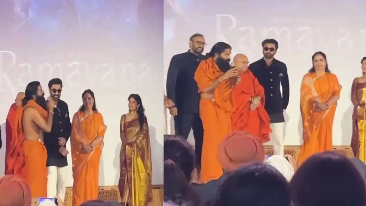 रणबीर ने लिया आशीर्वाद, बाबा रामदेव ने किया योग
