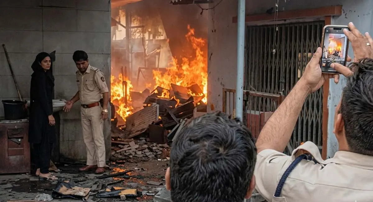 30 वाहन जलकर खाक! शॉर्ट सर्किट से आग लगने की आशंका