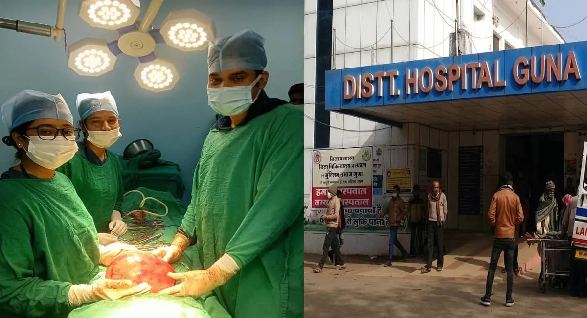जटिल सर्जरी कर महिला के पेट से निकाली विशाल गांठ