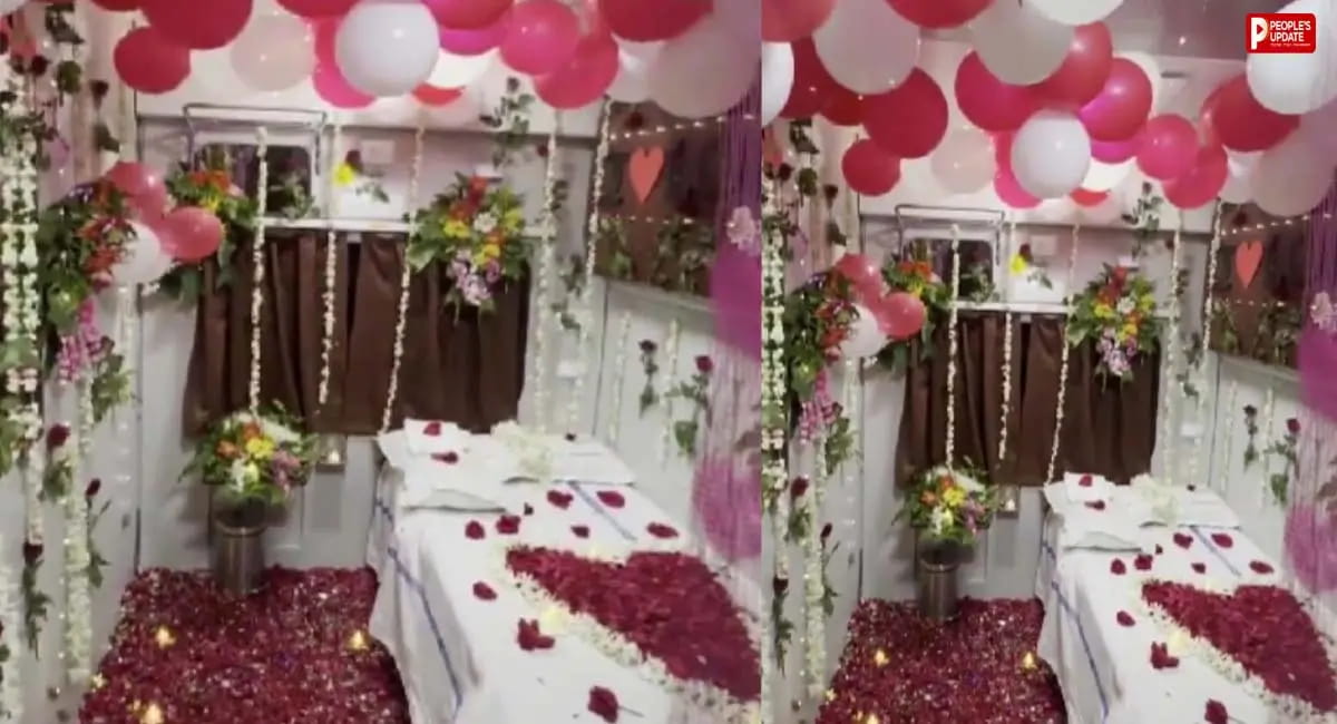 AC कोच में फूलों-गुब्बारों से हुई सजावट, रेलवे ने लिया बड़ा एक्शन