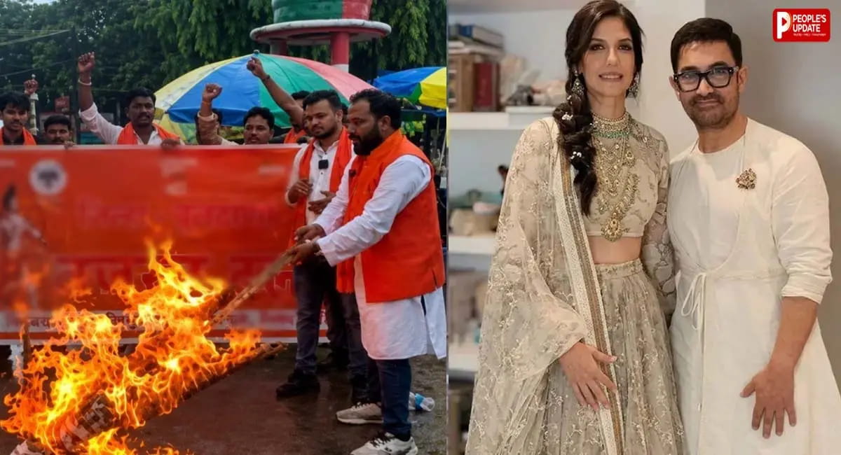 तीसरी शादी पर बजरंग दल का फूटा गुस्सा, लगे 'मुर्दाबाद' के नारे