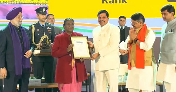 Swachh Survekshan 2023 : इंदौर 7वीं बार देश में सबसे क्लीनेस्ट सिटी, भोपाल को भी मिला अवार्ड