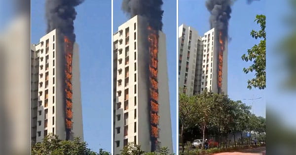 मुंबई : डोंबिवली के पास डाऊन टाऊन बिल्डिंग में लगी भीषण आग, चपेट में आए 6 फ्लोर; शॉर्ट सर्किट बताई जा रही वजह
