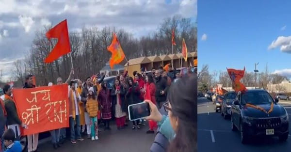 राम के रंग में रंगा अमेरिका : प्राण-प्रतिष्ठा से पहले निकला 350 गाड़ियों का काफिला, एपिक टेस्ला म्यूजिकल लाइट शो, देखें VIDEO