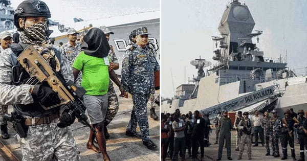 मुंबई लाए गए सोमालिया के 35 समुद्री लुटेरे : INS कोलकाता ने मुंबई पुलिस को सौंपी कस्टडी, 6 दिन पहले नौसेना ने करवाया था सरेंडर