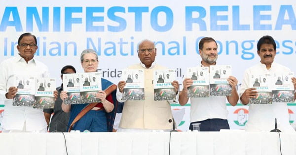 Congress Manifesto 2024 : लोकसभा चुनाव को लेकर कांग्रेस का घोषणा पत्र जारी, 5 न्याय, 25 गारंटी का ऐलान
