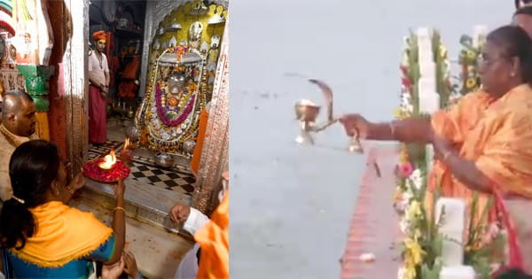 लोकसभा चुनाव के बीच राष्ट्रपति द्रौपदी मुर्मू पहुंचीं अयोध्या, हनुमानगढ़ी में किए दर्शन; सरयू घाट पर महाआरती में हुईं शामिल, श्री राम जन्मभूमि मंदिर में रामलला की पूजा की