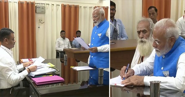 PM Modi Nomination : पीएम मोदी ने तीसरी बार वाराणसी से नामांकन किया दाखिल, मां गंगा का पूजन और काल भैरव से आशीर्वाद के बाद पहुंचे कलेक्ट्रेट