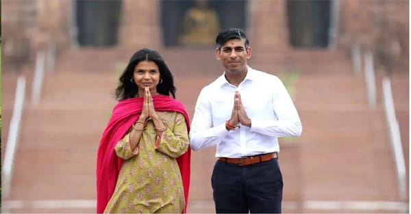 ब्रिटेन के पीएम ऋषि सुनक, पत्नी अक्षता अमीरों की सूची में 30 पायदान ऊपर पहुंचे