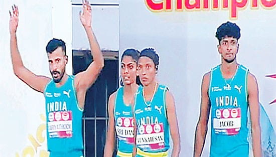 भारतीय मिश्रित चार गुणा 400 मीटर रिले टीम ने राष्ट्रीय रिकॉर्ड के साथ जीता गोल्ड