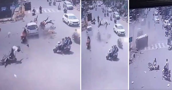 MAHARASHTRA NEWS : कोल्हापुर में तेज रफ्तार कार बनी काल, टक्कर से हवा में उड़े बाइक सवार, 3 की मौत, 6 घायल