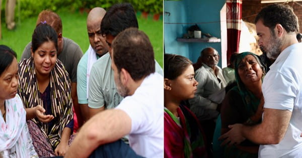 Hathras Stampede : राहुल गांधी पीड़ितों के घर पहुंचे, रोती मां को गले लगाया, बिलखती बच्चों को संभाला, कहा- परेशान न हो, अब आप हमारा परिवार