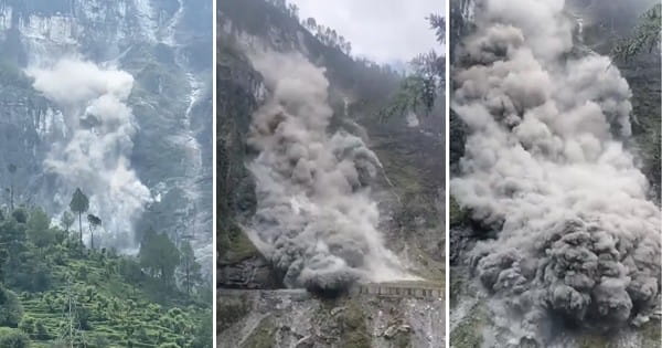 उत्तराखंड : चमोली के पातालगंगा में भूस्खलन, पहाड़ दरकने से बद्रीनाथ हाईवे बंद, VIDEO में देखें खौफनाक मंजर
