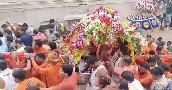 Ujjain News : बाबा महाकाल की पहली सवारी निकली, मनमहेश रूप में दर्शन के लिए उमड़े श्रद्धालु