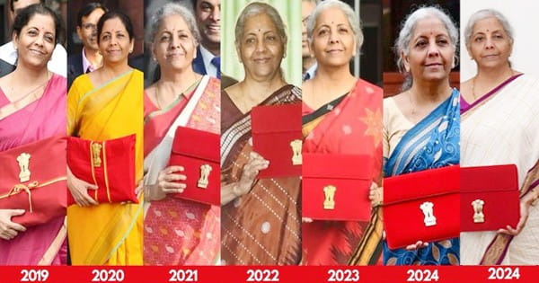 Budget 2024 : बजट के लिए वित्त मंत्री ने चुना बेहद खास लुक, निर्मला सीतारमण पहनी खास साड़ी, व्हाइट-पिंक गोल्ड बॉर्डर में दिया ये संदेश