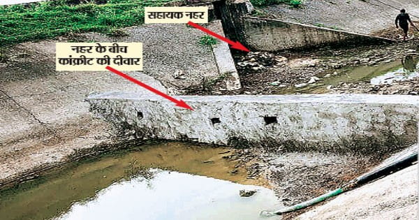 दबंगई ऐसी कि किसानों ने हरसी बांध की नहर के बीचोंबीच कांक्रीट की दीवार बनाकर रोका पानी