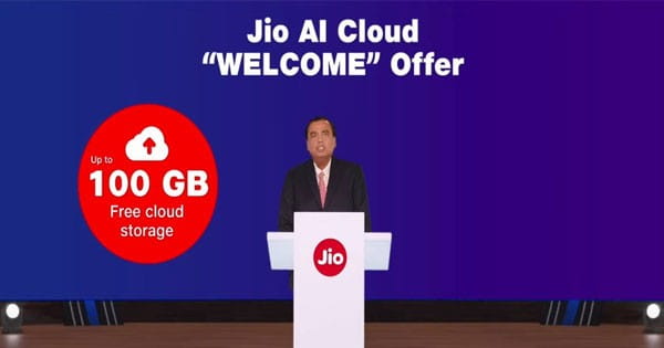 Reliance का अब AI पर फोकस, क्लाउड वेलकम ऑफर के तहत मिलेगा 100 GB फ्री डेटा