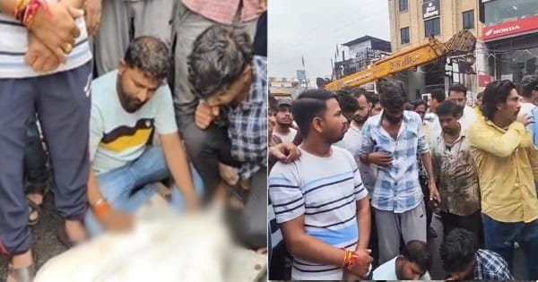 उज्जैन दीवार हादसा : परिजनों ने सड़क पर शव रखकर किया चक्काजाम, 50 लाख रुपए और सरकारी नौकरी की मांग