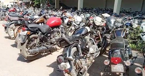 इंदौर में Modified साइलेंसर वाली बुलेट पर पुलिस का शिकंजा, 79 चालान बने, कई वाहन किए जब्त