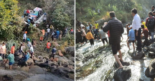 उत्तराखंड के अल्मोड़ा में बस हादसा : 36 लोगों की मौत... 6 घायल, मोड़ पर अनियंत्रित होकर 150 फीट गहरी खाई में गिरी