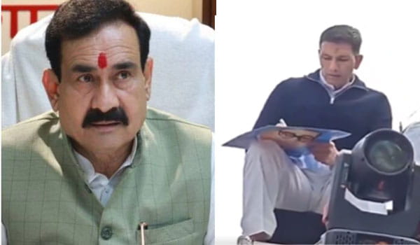 अपने ही प्रदर्शन में खुद फंसे पटवारी, पैरो पर रखी अंबेडकर की तस्वीर, बीजेपी हमलावर