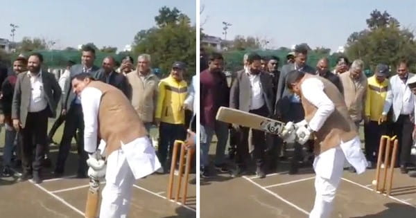 VIDEO : पहली गेंद पर हुए बोल्ड, दूसरी पर लगाए जोरदार शॉट्स, क्रिकेट टूर्नामेंट के शुभारंभ पर CM डॉ. मोहन यादव का खास अंदाज