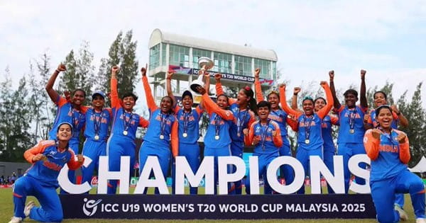 Women’s U19 World Cup Final : टीम इंडिया लगातार दूसरी बार बनी वर्ल्ड चैंपियन, फाइनल में साउथ अफ्रीका को 9 विकेट से रौंदा