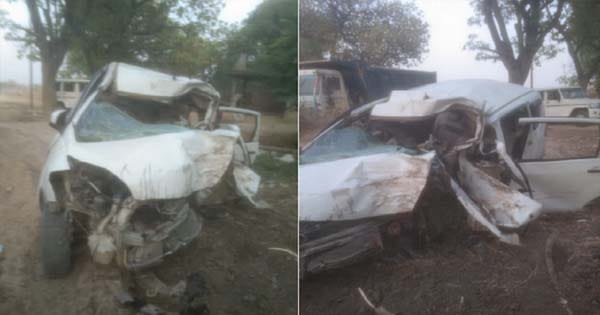 प्रयागराज : शादी से लौट रही कार जामुन के पेड़ से टकराई, भीषण हादसे में 4 बारातियों की मौत, 1 घायल