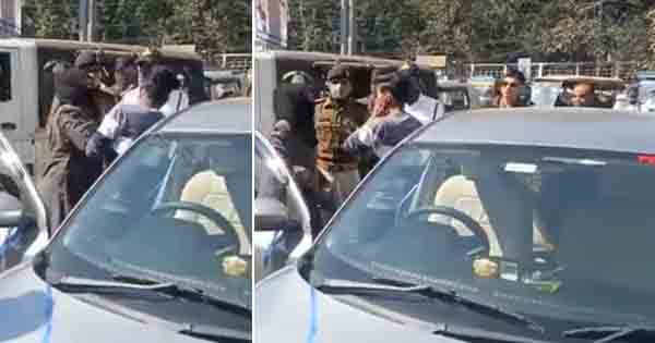 Video : भोपाल में महिला ने कार ड्राइवर को बीच सड़क पर जड़ा थप्पड़, मौके पर मौजूद पुलिस देखती रही