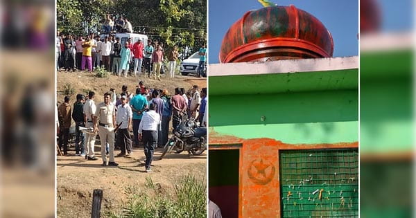 नर्मदापुरम में दरगाह पर भगवा रंग पोता, गुस्साए लोगों ने हाइवे पर किया चक्काजाम