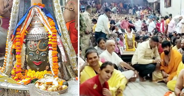 जन्माष्टमी पर बाबा महाकाल की अलौकिक भस्म आरती, श्रीकृष्ण स्वरूप में दिए दर्शन, पहलवान नरसिंह यादव और एक्टर कबीर दुहन सिंह ने लिया आशीर्वाद