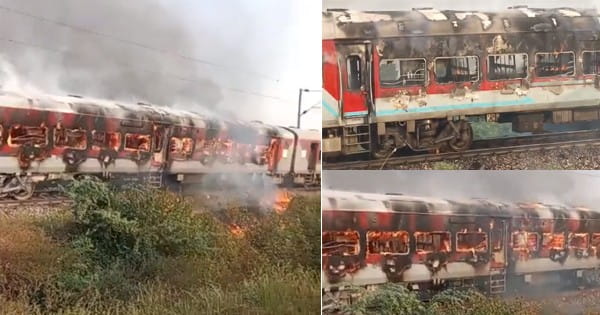 आगरा : पातालकोट एक्सप्रेस में लगी भीषण आग, दो बोगी जलीं; कई यात्री झुलसे, यातायात प्रभावित; देखें VIDEO