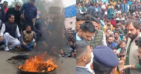 करणी सेना अध्यक्ष की हत्या के विरोध में प्रदर्शन, MP में राजपूतों ने किया चक्काजाम, जलाए टायर