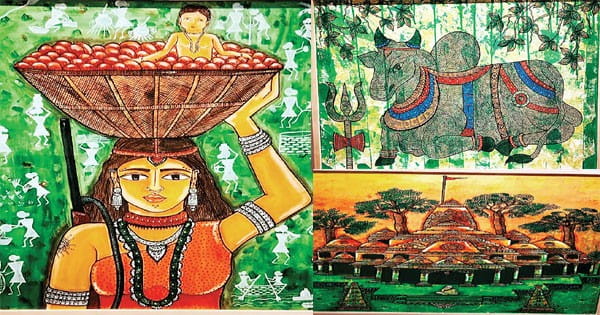 70 चित्रों में दिखी आदिवासी महिलाओं की शारीरिक मेहनत, परिवेश, संस्कार की झलक