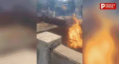 भोपाल के भानपुर ब्रिज पर गैस पाइपलाइन में लगी भीषण आग, टेलीकॉम केबल भी चपेट में